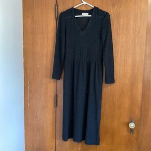 Vintage black shear long sleeved dress